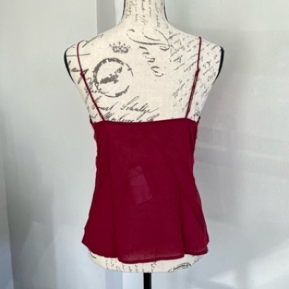 J Brand Lucy Red Velvet and Silk Cami Tank Top New - Picture 4 of 7